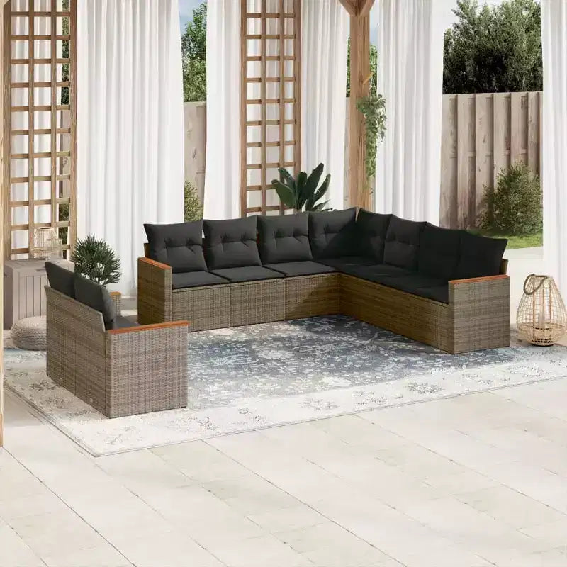 vidaXL Spacious Modular Outdoor Sofa Set with Removable Cushions