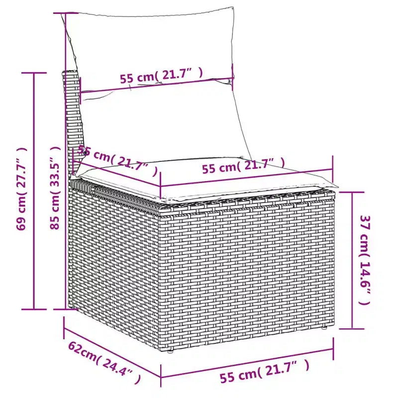 vidaXL Spacious Modular Outdoor Sofa Set with Removable Cushions