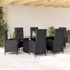 vidaXL Rectangular Garden Dining Set Poly Rattan