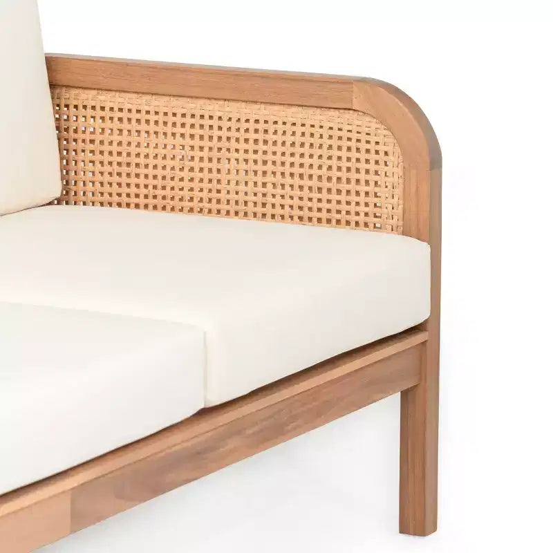 Christopher Knight Home Winona 5-delige landelijke loungeset voor buiten van acaciahout en wicker met salontafel met lattenblad