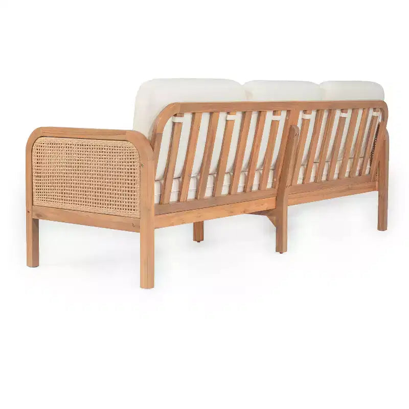 Christopher Knight Home Ximena 4-delige landelijke terrasmeubelset van acaciahout en wicker, met salontafel met lattenblad