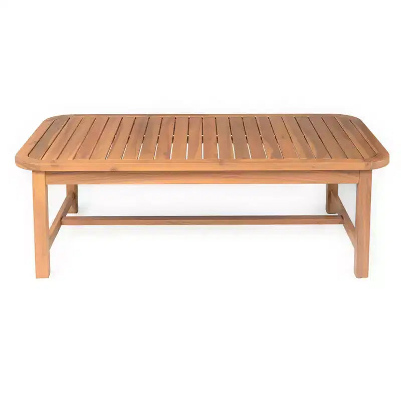 Christopher Knight Home Ximena 4-delige landelijke terrasmeubelset van acaciahout en wicker, met salontafel met lattenblad