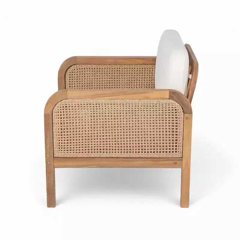 Christopher Knight Home Ximena 4-delige landelijke terrasmeubelset van acaciahout en wicker, met salontafel met lattenblad