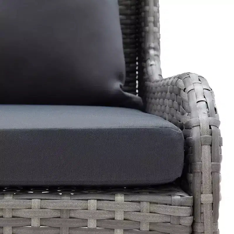 vidaXL Corner Sofa Outdoor Sectional Sofa Set with Cushions 2 Piece PE Rattan