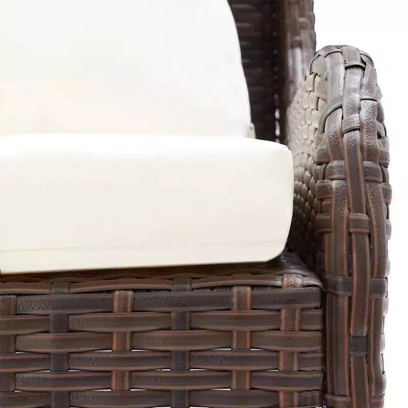 vidaXL Corner Sofa Outdoor Sectional Sofa Set with Cushions 2 Piece PE Rattan