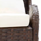 vidaXL Corner Sofa Outdoor Sectional Sofa Set with Cushions 2 Piece PE Rattan