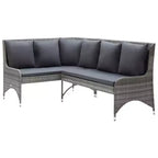 vidaXL Corner Sofa Outdoor Sectional Sofa Set with Cushions 2 Piece PE Rattan