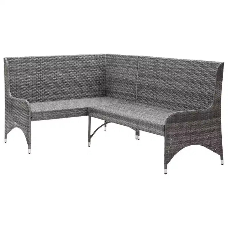 vidaXL Corner Sofa Outdoor Sectional Sofa Set with Cushions 2 Piece PE Rattan