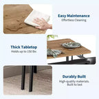 5-Piece Industrial Dining Set, Small Table with PU Padded Chairs for Space Saving Kitchen, Black & Brown