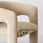 Round Dining Table Set with 2 Chenille Armchairs, Modern Pedestal Table and Upholstered Chairs with Full Back and Arms-Panipeachy