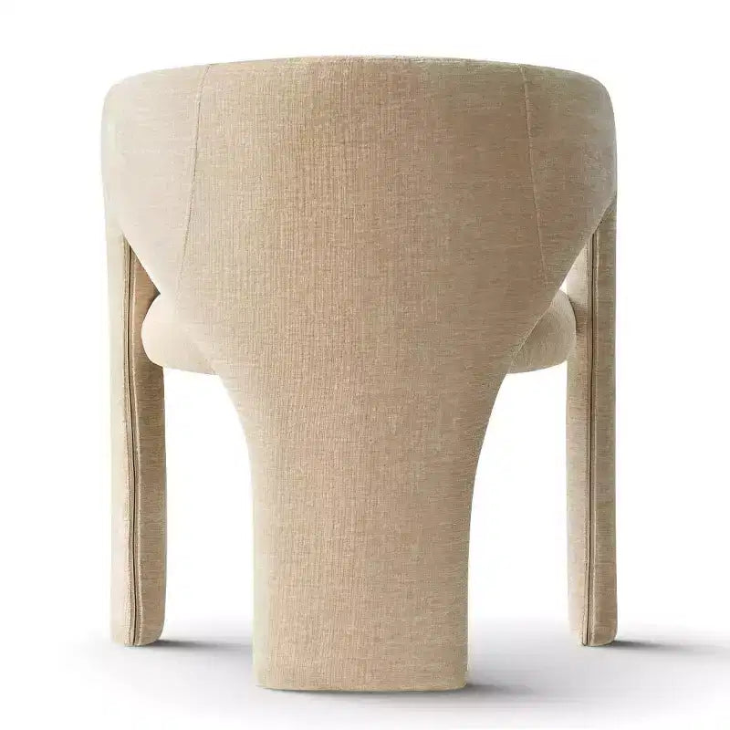 Round Dining Table Set with 2 Chenille Armchairs, Modern Pedestal Table and Upholstered Chairs with Full Back and Arms-Panipeachy