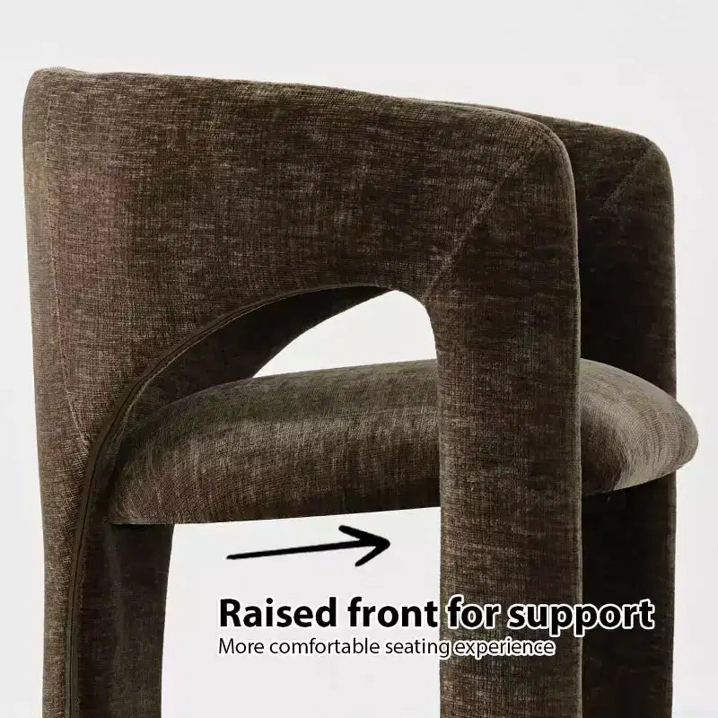Round Dining Table Set with 2 Chenille Armchairs, Modern Pedestal Table and Upholstered Chairs with Full Back and Arms-Panipeachy