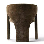Round Dining Table Set with 2 Chenille Armchairs, Modern Pedestal Table and Upholstered Chairs with Full Back and Arms-Panipeachy