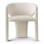 Round Dining Table Set with 2 Chenille Armchairs, Modern Pedestal Table and Upholstered Chairs with Full Back and Arms-Panipeachy
