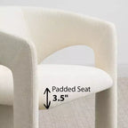 Round Dining Table Set with 2 Chenille Armchairs, Modern Pedestal Table and Upholstered Chairs with Full Back and Arms-Panipeachy
