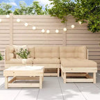 vidaXL Patio Lounge Set Outdoor Garden Furniture Set 5 Piece Solid Wood Pine