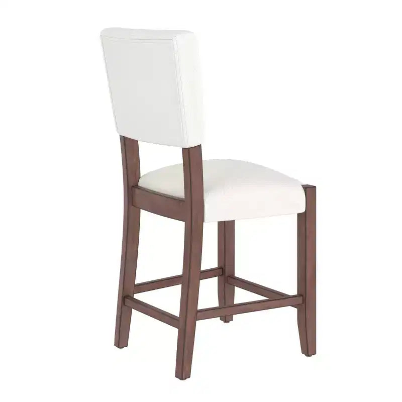 3-Piece Counter Height Dining Set with Faux Marble Table and 2 Upholstered Chairs, for Pub Kitchen or Small Space