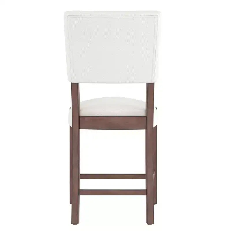 3-Piece Counter Height Dining Set with Faux Marble Table and 2 Upholstered Chairs, for Pub Kitchen or Small Space