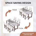 3-Piece Counter Height Dining Set with Faux Marble Table and 2 Upholstered Chairs, for Pub Kitchen or Small Space