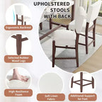 3-Piece Counter Height Dining Set with Faux Marble Table and 2 Upholstered Chairs, for Pub Kitchen or Small Space