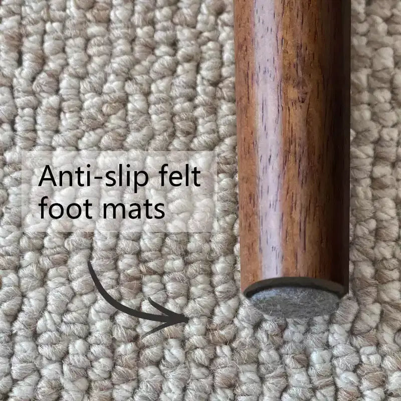 5-delige ronde eethoek, 46 walnootkleurige tafel met centrale poot en bruine eetkamerstoelen van imitatieleer met poten van massief hout voor gebruik in de eetkamer - Panipeachy