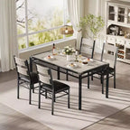 Space-Saving MDF Dining Table Set with Iron Base  Nesting Chairs for Small Kitchen, Apartment or Breakfast Nook