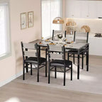 Space-Saving MDF Dining Table Set with Iron Base  Nesting Chairs for Small Kitchen, Apartment or Breakfast Nook