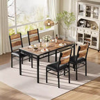 Space-Saving MDF Dining Table Set with Iron Base  Nesting Chairs for Small Kitchen, Apartment or Breakfast Nook