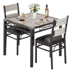 Space-Saving MDF Dining Table Set with Iron Base  Nesting Chairs for Small Kitchen, Apartment or Breakfast Nook