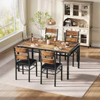 Space-Saving MDF Dining Table Set with Iron Base  Nesting Chairs for Small Kitchen, Apartment or Breakfast Nook