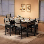 Space-Saving MDF Dining Table Set with Iron Base  Nesting Chairs for Small Kitchen, Apartment or Breakfast Nook