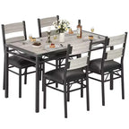 Space-Saving MDF Dining Table Set with Iron Base  Nesting Chairs for Small Kitchen, Apartment or Breakfast Nook