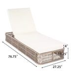 Christopher Knight Home Manon 2 Piece Outdoor Adjustable Rope Chaise Lounge with Ceramic Tile End Table