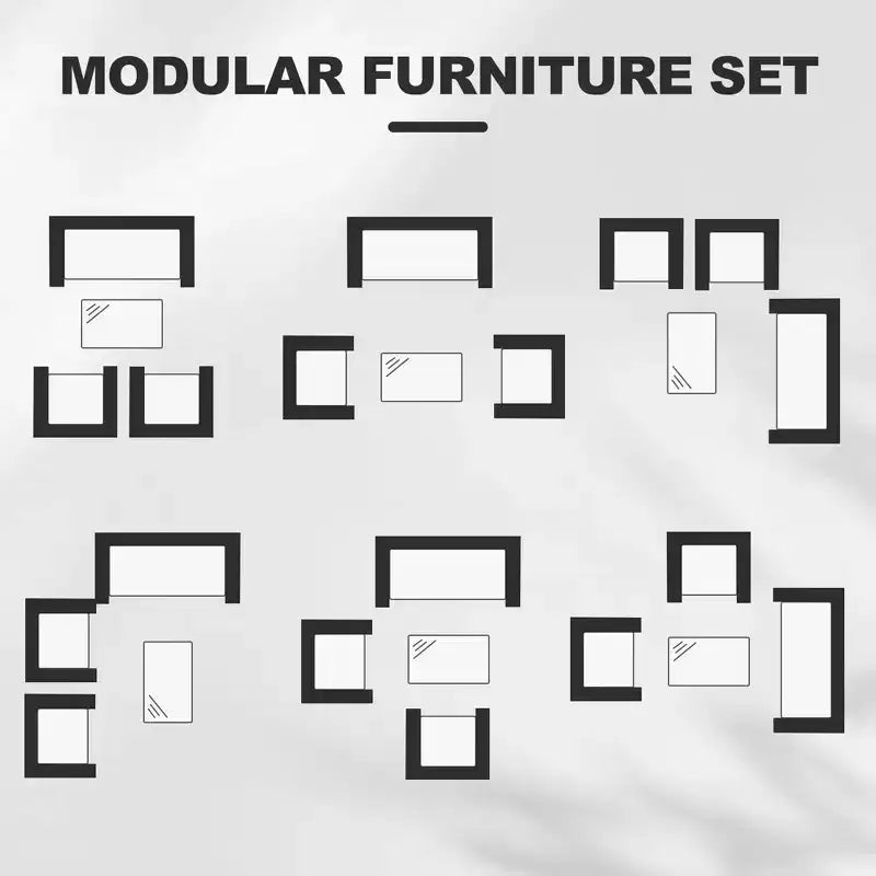 4-delige rotan tuinmeubelset – buitensofa, 2 stoelen en salontafel met kussens voor de tuin, achtertuin of veranda