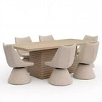 Christopher Knight Home Wichai Modern 7 Piece Wooden and Metal Dining Set with Swivel Chairs and Rectangular Table