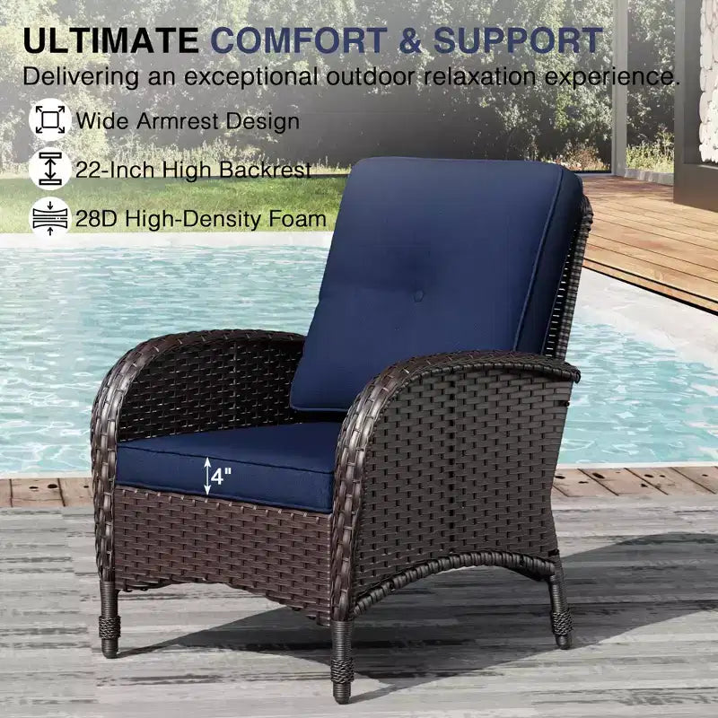 UPTIOT 6-Piece Outdoor Wicker Chair Set with Premium Olefin Cushions