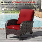 UPTIOT 6-Piece Outdoor Wicker Chair Set with Premium Olefin Cushions