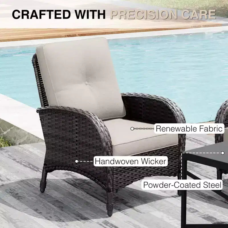 UPTIOT 6-Piece Outdoor Wicker Chair Set with Premium Olefin Cushions