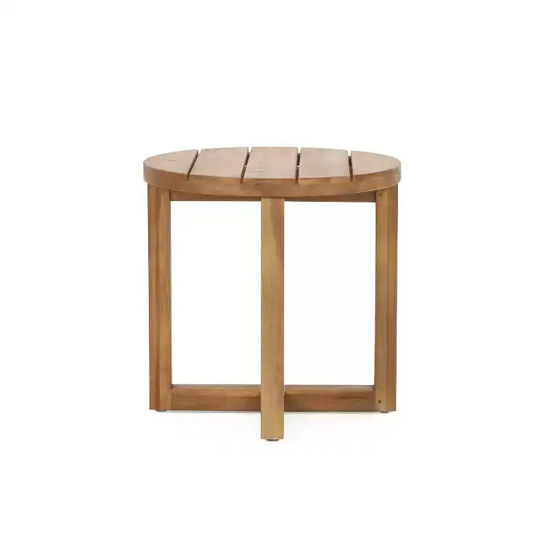 Christopher Knight Home Orin 3 Piece Patio Rustic Acacia Wood Chat Set with Thick Cushions