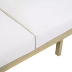 ModernLuxe 4/5-delige loungeset voor buiten, hoekbankgroep van acaciahout en wicker met waterdichte kussens, licht teak/crème