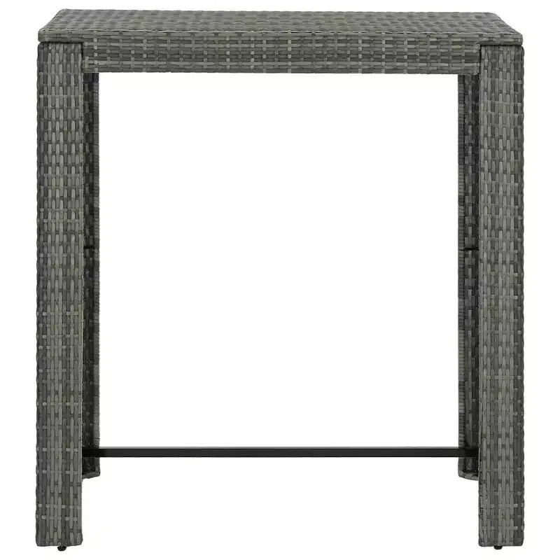 vidaXL Garden Bar Set Gray PE rattan Medium Footrest Garden Bar Set