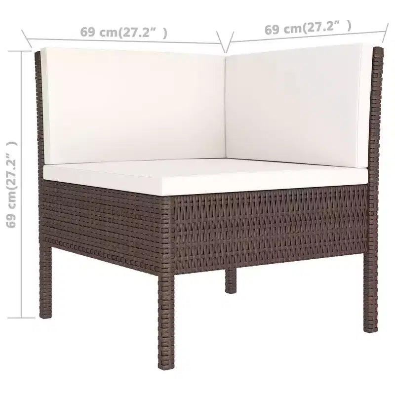 vidaXL Garden Lounge Set Brown PE rattan Medium Seats Many