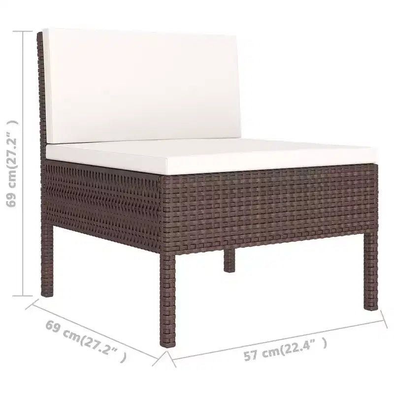 vidaXL Garden Lounge Set Brown PE rattan Medium Seats Many