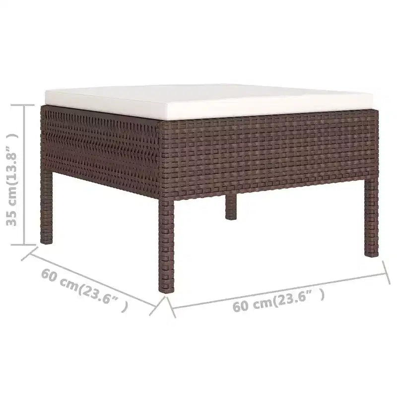 vidaXL Garden Lounge Set Brown PE rattan Medium Seats Many