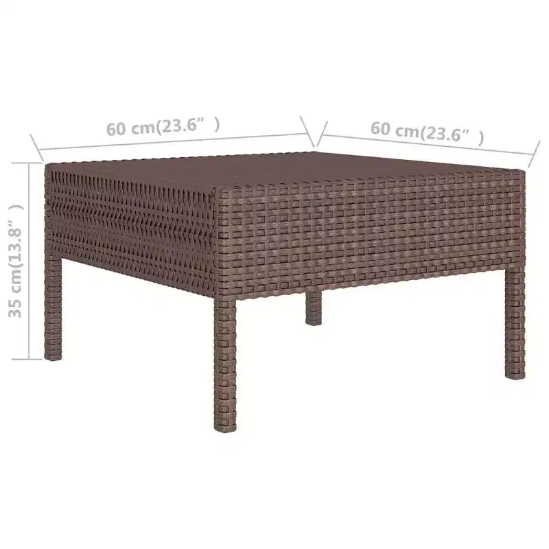 vidaXL Garden Lounge Set Brown PE rattan Medium Seats Many