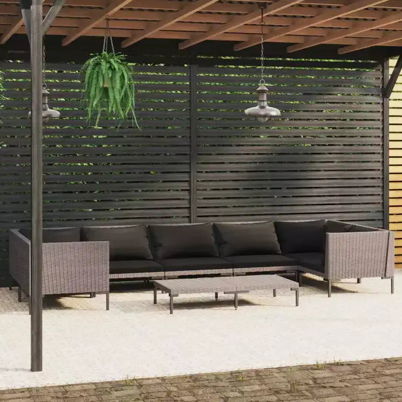 vidaXL Garden Lounge Set Dark Grey, Black