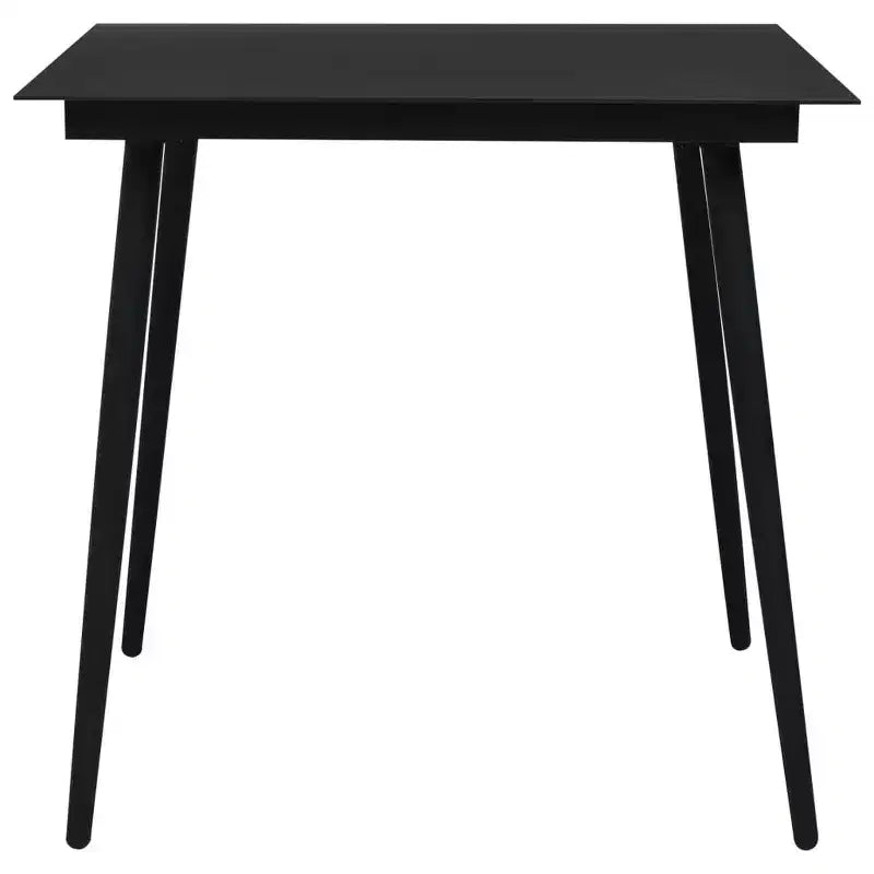 vidaXL Eetkamerset Zwart Glas, Gepoedercoat Staal, Hol PVC-rattan