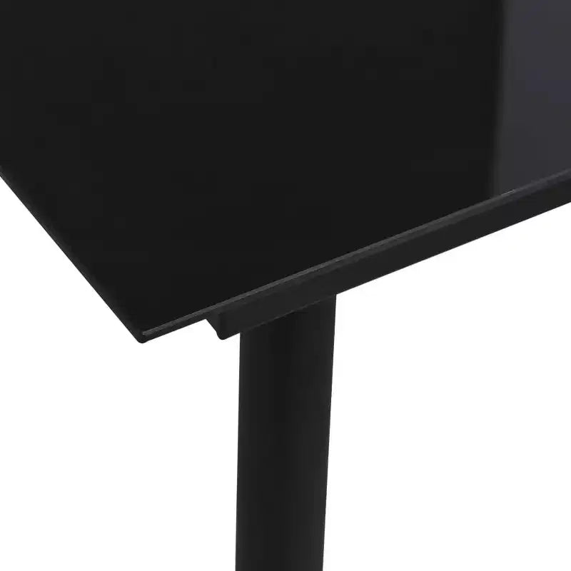 vidaXL Eetkamerset Zwart Glas, Gepoedercoat Staal, Hol PVC-rattan