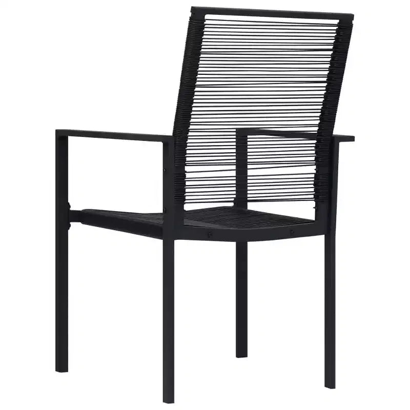 vidaXL Eetkamerset Zwart Glas, Gepoedercoat Staal, Hol PVC-rattan