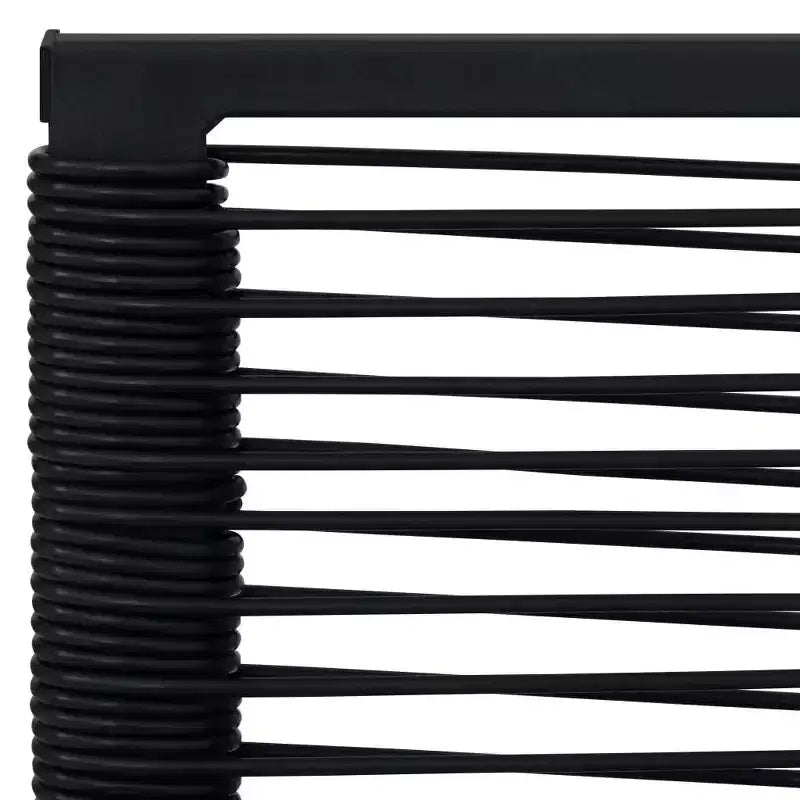 vidaXL Eetkamerset Zwart Glas, Gepoedercoat Staal, Hol PVC-rattan